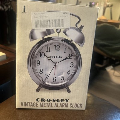 💥 Crosley Vintage Metal Alarm Clock Model 33013 – Chrome, Tested