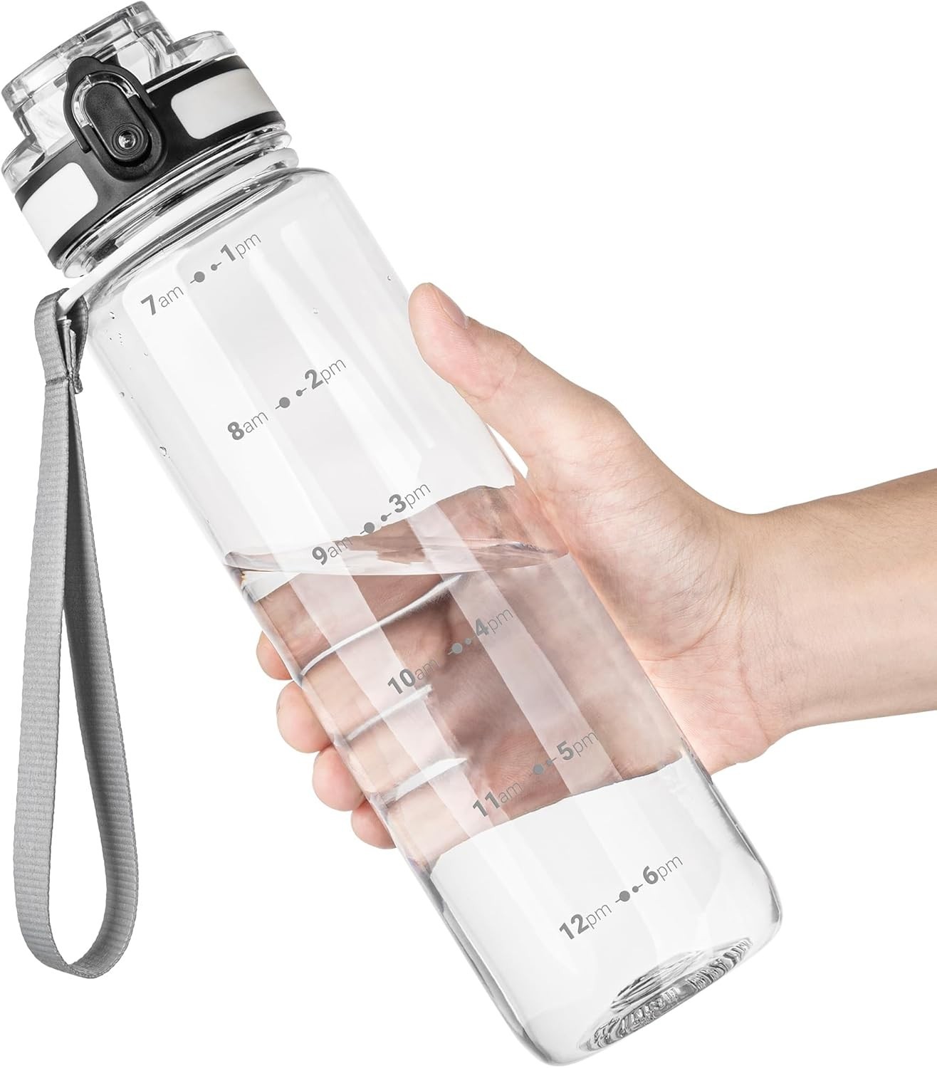 , 32oz Motivational Sports Water Bottle With Time Marker