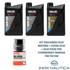 KIT TAGLIANDO OLIO ORIGINALE YAMAHA F40 F50 F60 MOTORE FUORIBORDO FILTRO OLIO