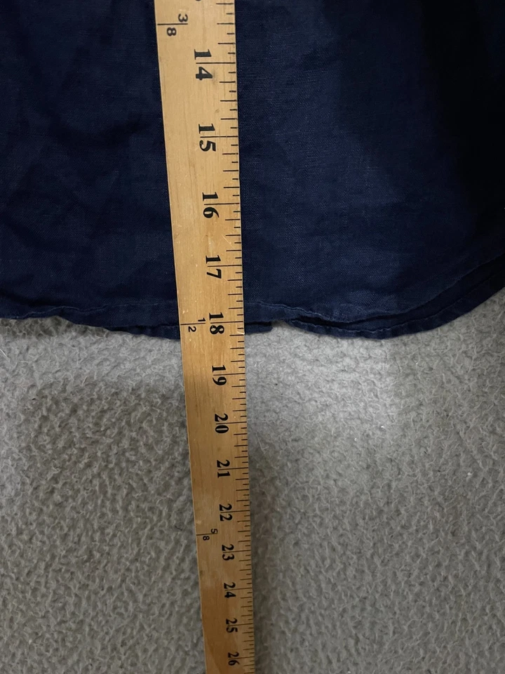 Janie and Jack Boys 100% linen Shirt blue Size 5 Button up Long Sleeve Kids - Image 4 of 4