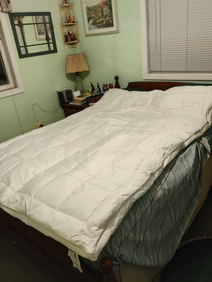 Charter Club Feather Bed Sateen Cotton Vintage Full Sz Double 3" Goose Down - Image 3 of 4