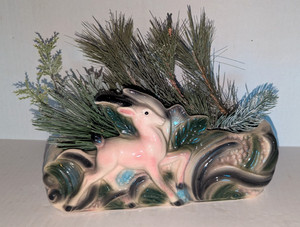 Vintage 1950's Antelope Deer Ceramic Planter MCM Greenery (M10)