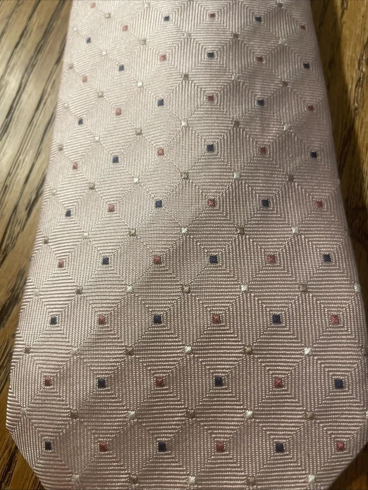 Corbata geométrica de seda tejida rara Japón Aquascutum London usada en excelente estado hecha en Japón Foto 3 de 4