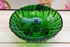 Vintage Anchor Hocking Burple Green Bubble Footed Serving Bowl 8.5"