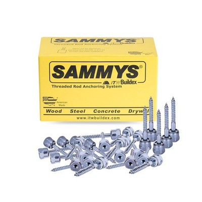 25 Pack 3/8'' Vertical Rod Anchor Super Screw for Wood Zinc Plated Sammys