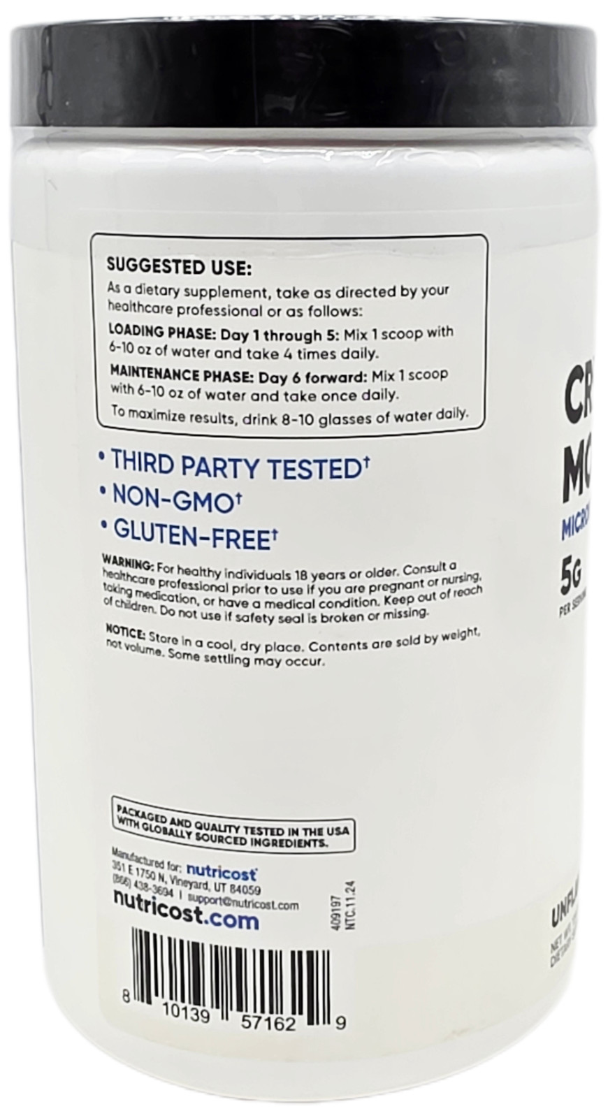 NEW! Nutricost Performance Creatine Monohydrate Powder 17.9oz  FREE SHIPPING!