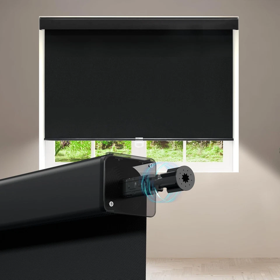 Cordless Blackout Roller Shades Insulated UV Protection Window Treatments - Image 1 of 4