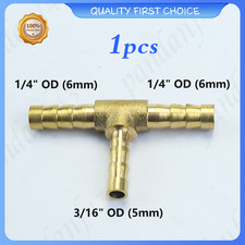 1PCS 6mmx5mmx6mm Brass Tee 3Way Reducer Splicer Hose Barb Fitting