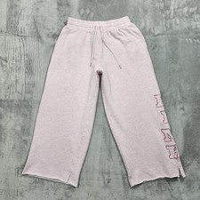 PINK Victoria's Secret Pants Women S Pink Campus Fleece Wide Leg Crop Sweatpants