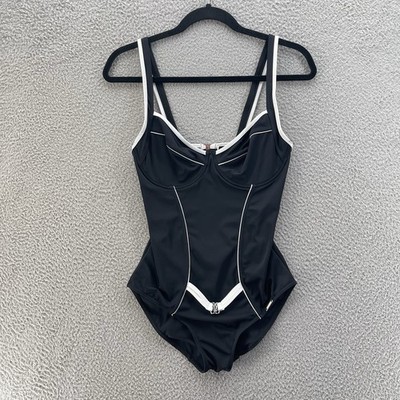 Jolidon Swimsuit Women 42 EUR Black One Piece Slimming Casual Comfort Stretch