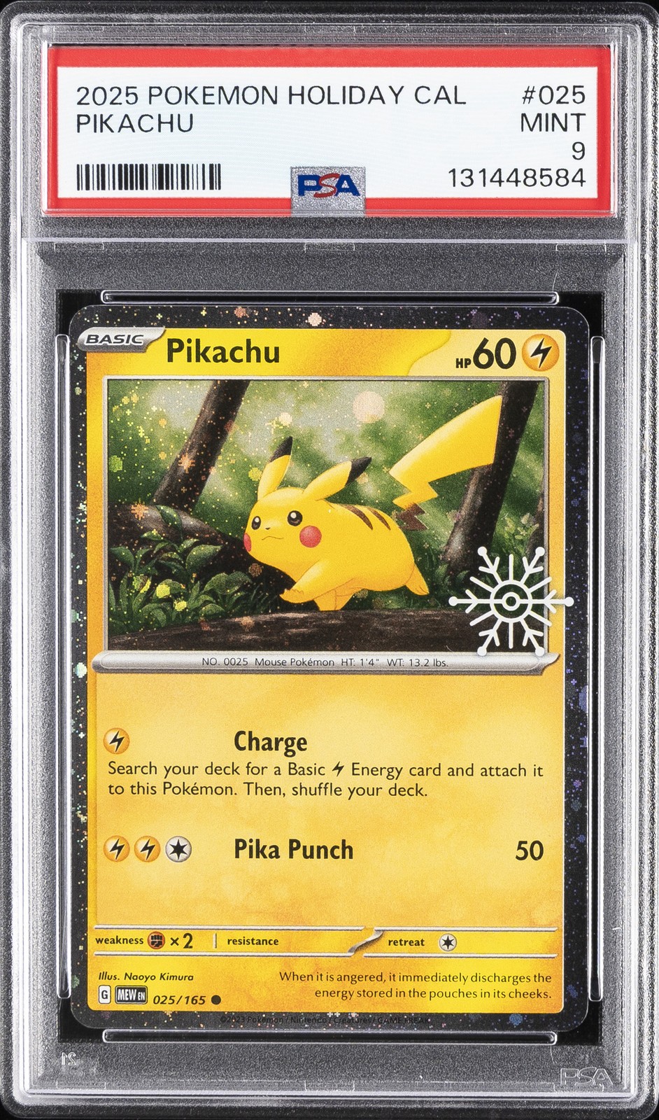 2025 POKEMON HOLIDAY CALENDAR #025 PIKACHU PSA 9
