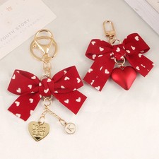 1Pc Heart Bow Keychain Cute Alloy Key Chain Ring Bag Backpack Charm Elegant Car