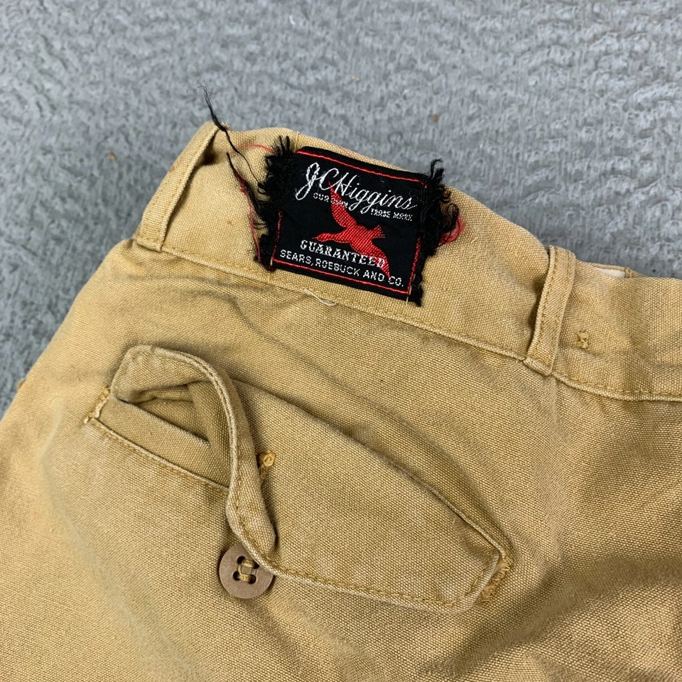 Vtg 50s Pants JC Higgins Trouser Sears Roebuck Hunting Cuffed 28x28 - Image 3 of 4