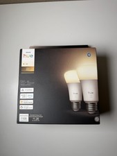 Philips Hue White Smart LED Bulb 2-Pack A19 E26 75W 1100lm Bluetooth New Sealed