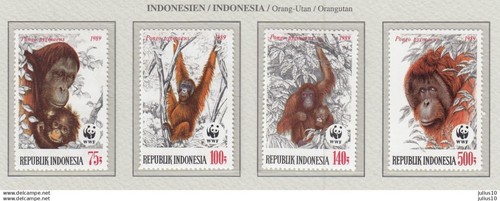 Indonesia 1989 WWF Fauna Animals Monkeys MNH(**)