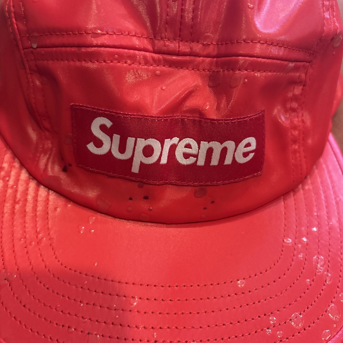 BNWT Supreme Splatter camp hat red SS19 box logo | eBay