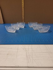 Set of 6 Clear Pressed Glass Individual Berry Bowls Small Oval Sauce Nut Dish