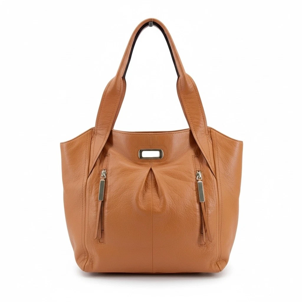 B. Makowsky Dunaway Glove Leather Tote Nutmeg Leather Hobo Shoulder Bag Gift