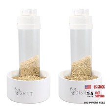 2 Pack Transparent PVC Chicken Feeder, Oyster Shell and Grit Feeder White