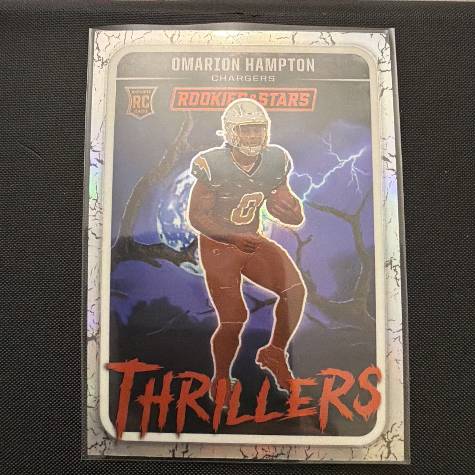 2025 Panini Rookies & Stars Omarion Hampton #17 Thrillers Silver Prizm RC