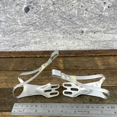Vintage Shimano Toe Clips LL Dura Ace 600 3-Hole Pair Japan 80s