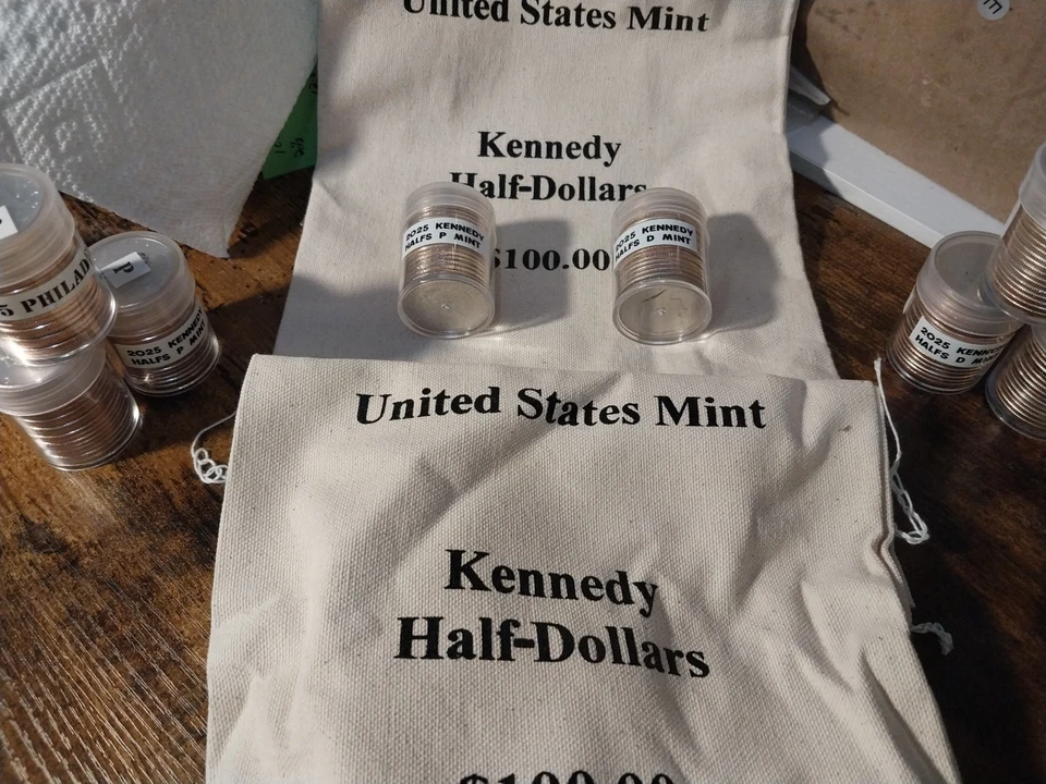 2025 TUBES OF KENNEDY HALFS FROM MINT BAG P AND D MINT BRILLIANT UNCIRCULATED - Image 3 of 3