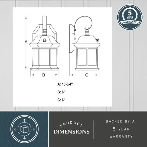 Vaxcel Lighting T0738 Wellington 11" Tall Outdoor Wall Sconce - Bronze - Picture 8 of 10