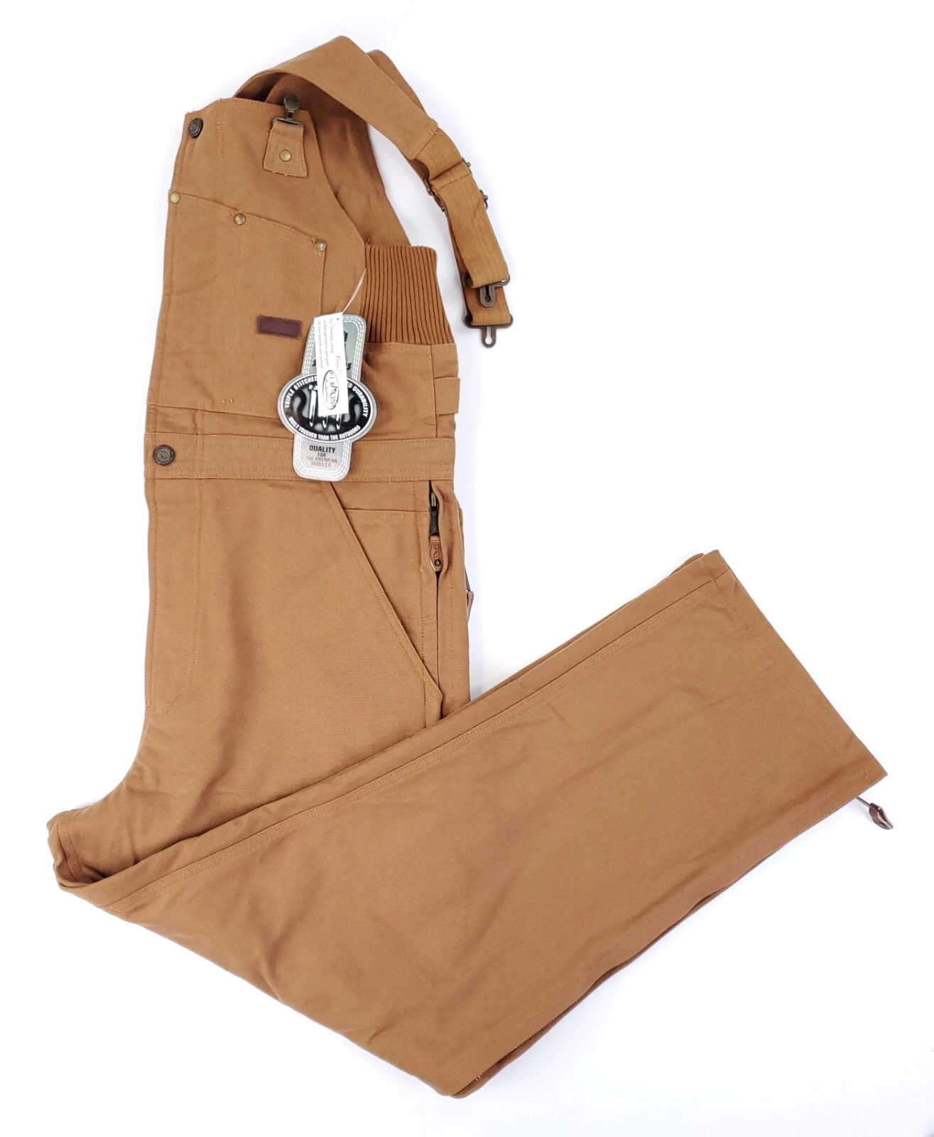 Elkmont Outfitters Men's L 38/40 x 30 Thermal Outdoor Work Overalls Brown NWT