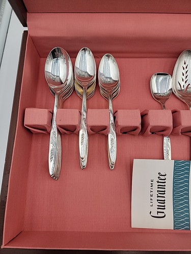 Community Song Of Autumn 60s SilverPlated Service For 8 Flatware Extras In Chest - Picture 17 of 22