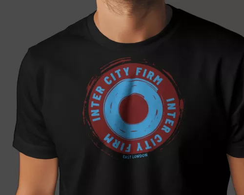 INTER CITY FIRM ICF Roundel T-Shirt | West Newham Claret Blue Hooligans