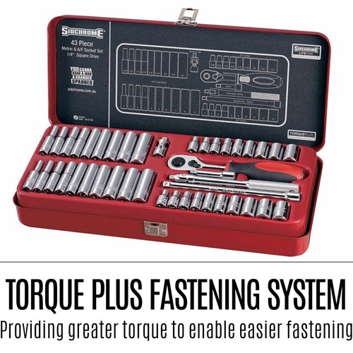 New Sidchrome 43pce 1/4” Drive Metric and Imperial Mechanic Socket Tool AF Set - Picture 7 of 12