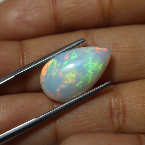 6.2 Cts 19.3x11.5 MM Echt AAA Grün Rot Gelb Feuer Äthiopische Opal Pear Cabochon - Bild 4 von 10