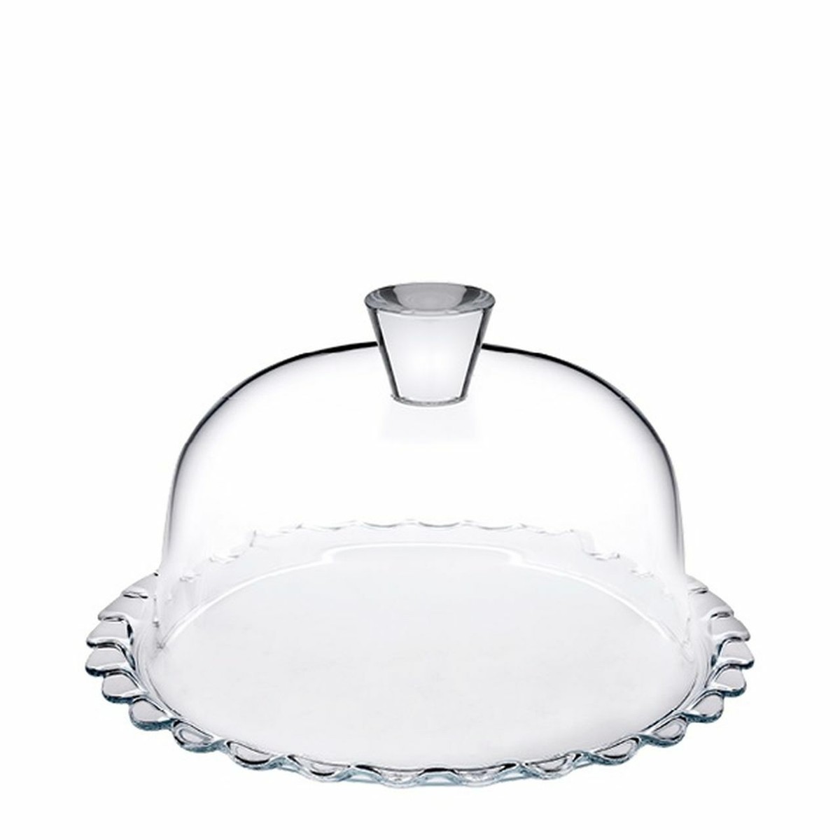 Piatto Porta Torta Con Cupola In Vetro Trasparente – Diametro 31 Cm, Altezza 16 Cm, 100% Made In Italy, Lavabile In Lavastoviglie