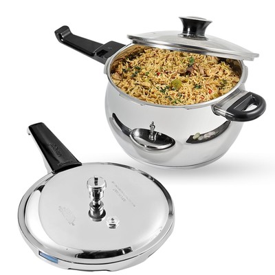 Vinod Splendid Plus Stainless Steel Pressure Cooker Outer Lid, 6.5 L- Free Ship