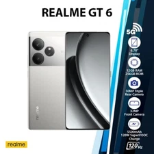 Realme GT 6 5G Android Cell Phone (Silver/12GB+256GB/Dual SIM/Global Ver.)