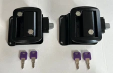 2 Black Keyed Alike RV Entry Door Lock Handle Deadbolt Travel Trailer Global