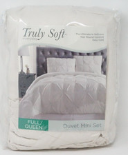 Truly Soft Everyday Cozy Pleated 3-Pc. Duvet Cover Mini Set FULL / QUEEN Ivory