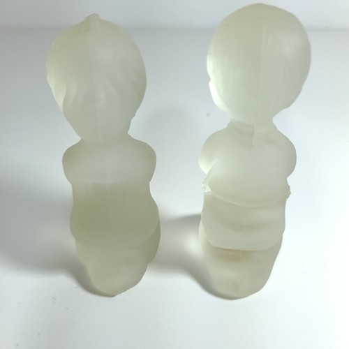 Figurine in vetro cristallo FENTON ragazzo e ragazza che prega con etichetta originale 1978-82 - Foto 6 di 10