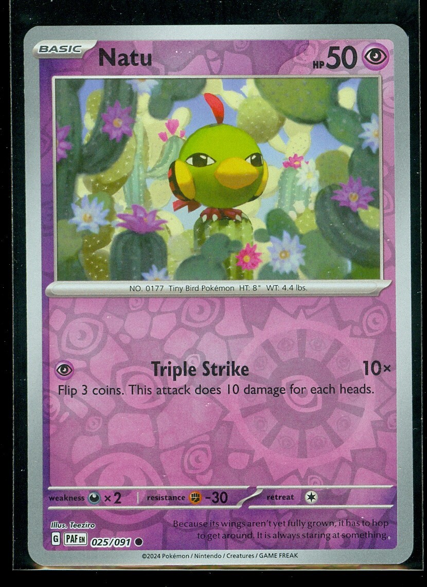 Pokemon NATU 025/091 - Paldean Fates - Rev Holo - - MINT