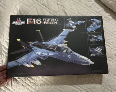 F16 Jet Airplane Apostrophe Games Sealed New In Box Building Toy - Image 1 of 4