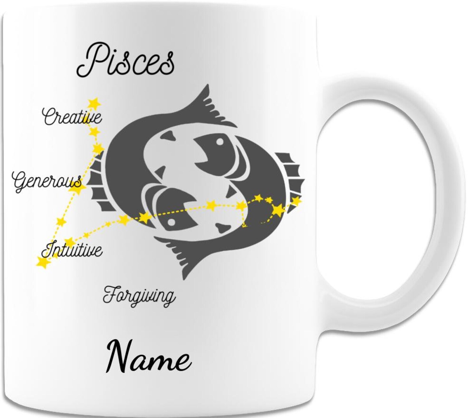 Pisces Personalized W/name Coffee Mug Gift Astrological Zodiac Sign For Your