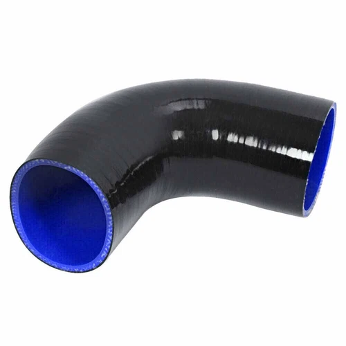 3" INCH 76mm UNIVERSAL ALUMINUM INTERCOOLER TURBO PIPE PIPING KIT BLACK HOSE - Picture 5 of 14