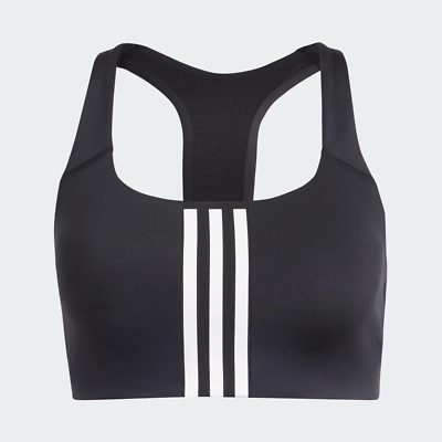 adidas Powerimpact Training Medium 3-Stripes Bra Black IQ3369