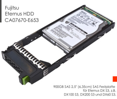 900GB 10k SAS FESTPLATTE CA07670-E653 FUJITSU ETERNUS DX100 DX200 DX60 S3 ET5