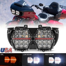 for Harley Road Glide FLTR FLTRX FLTRXS FLTRU 2015-2023 LED Halo Angel Headlight