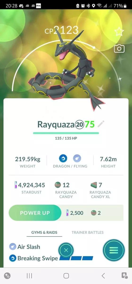 Shiny Rayquaza Registered Pokemon Go