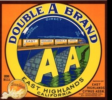 Double A Brand 1950s VINTAGE California Orange Crate Label NOT A COPY