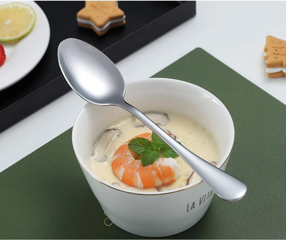 6 Pezzi Cucchiaini Da Tè, Da 12,5 Cm , in Acciaio Inossidabile, Cucchiaio Da Des - Immagine 4 di 4