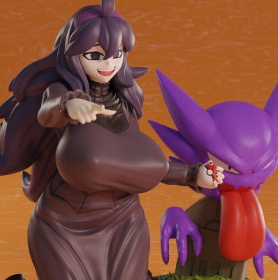 Pokemon Trainer Hex Maniac Ghost Fanart Resin Unpainted Model Pin-up Figure