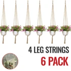 6Pack Garden Macrame Plant Hanger Knotted Rope Hanging Basket Flower Pot Holder
